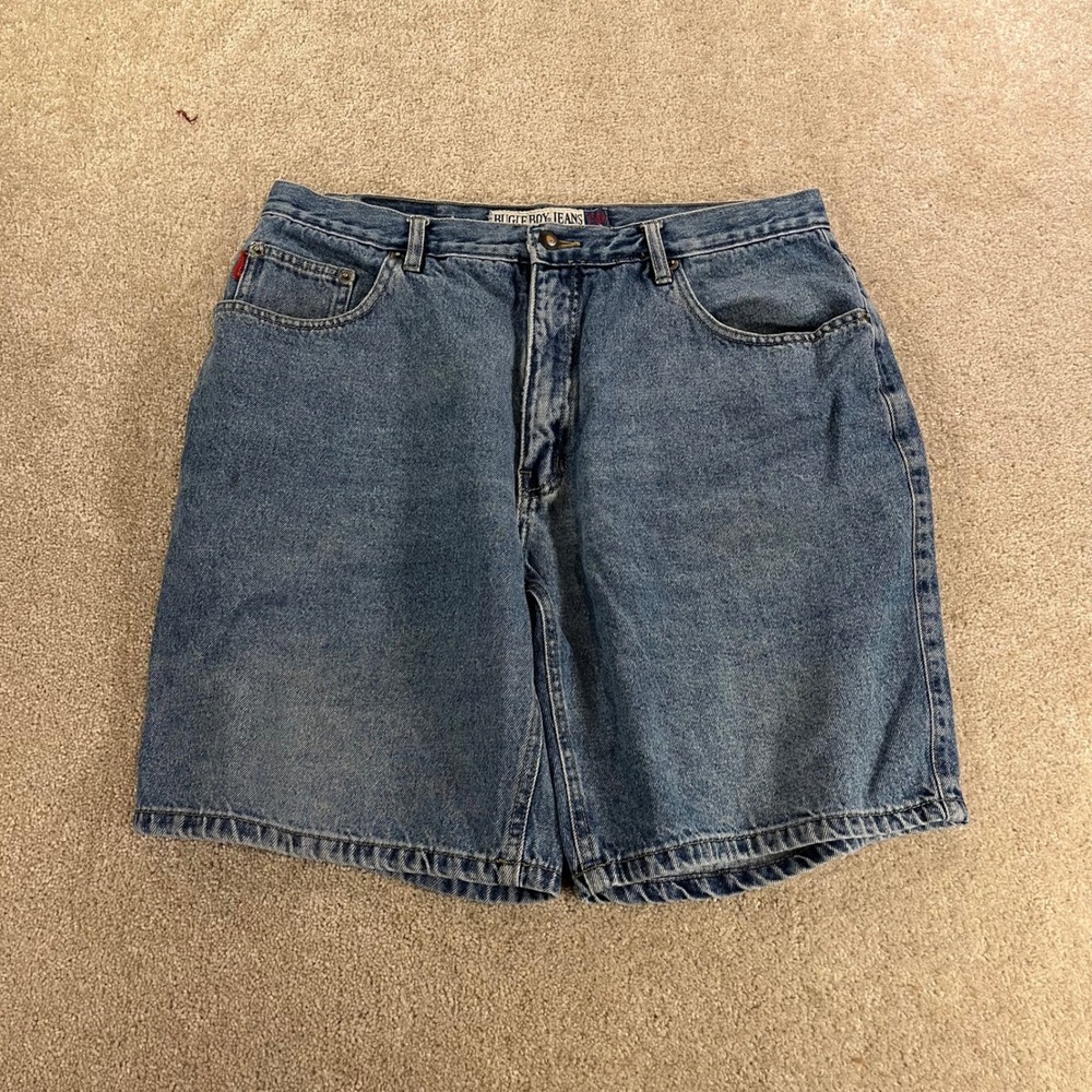 Bugle Boy Denim Shorts Mens 36 Blue Vintage 90s Relaxed Fit Medium Wash
